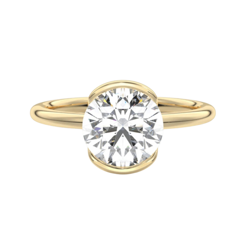 Aria Ring aus 925 Sterling Silber mit rundem Moissanite-Stein – eleganter Verlobungsring im zeitlosen Design . Silber