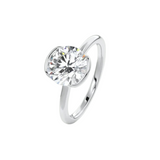 Aria Ring aus 925 Sterling Silber mit rundem Moissanite-Stein – eleganter Verlobungsring im zeitlosen Design weissgold 
