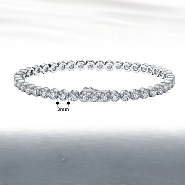 Louise Armband 925 Silber 3mm Zirkon (Tennis Braclet)