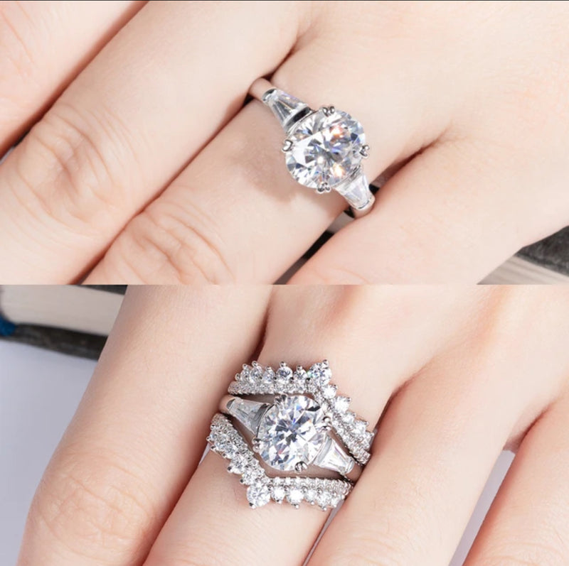 Dyiana Ring 925 Silber 3.8 Karat Moissanite