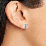 Moissanite Schmuck Emerald Cut Studs