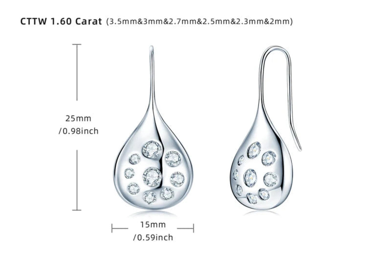 "Lura Tropfen-Ohrringe in hochwertigem Weißgold- oder Gelbgold-Finish aus 925er Sterling Silber