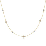 Lynelle Halskette mit Moissanite im Blütendesign, gefertigt aus 925er Silber, Round Cut Steine, ideal für besondere Anlässe und als Geschenk