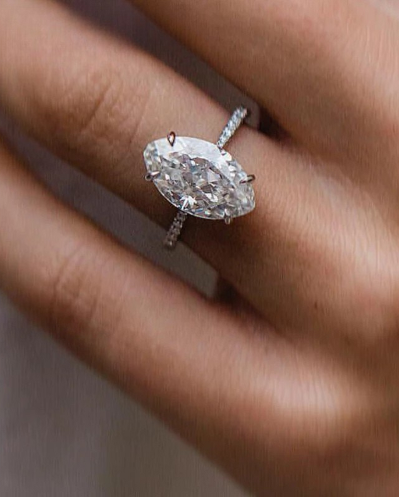 Marquise Ring Nahaufnahme Moissanite