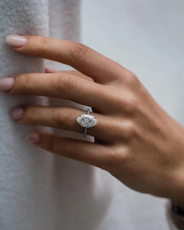 Marquise Ring Nahaufnahme Moissanite Verlobungsring  Hauptbild
