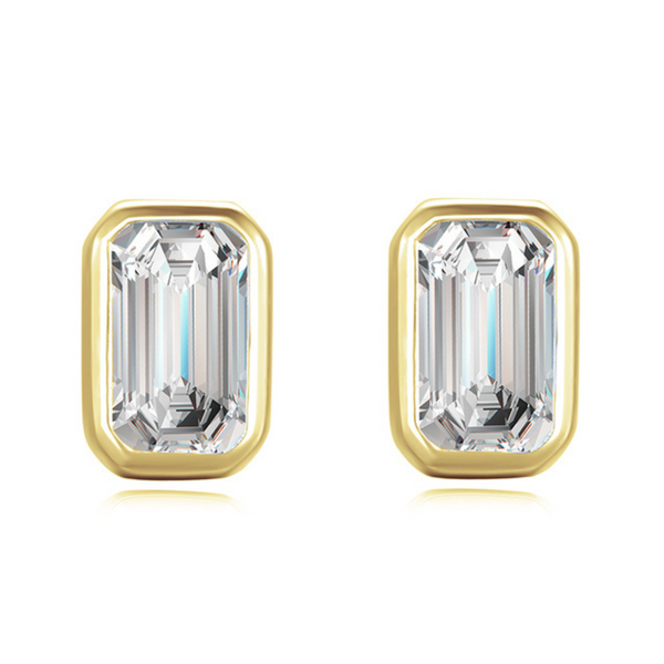 Monia Ohrringe Studs 925 Silber Zirkon Vergoldet