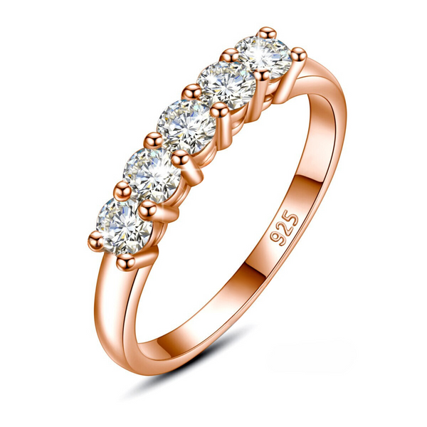 Hanadi Ring 925 Silber Moissanite Roségold