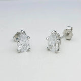 Prina Ohrringe Studs 925er Silber Pear Cut Moissanite Hidden Halo