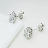 Prina Ohrringe Studs 925er Silber Pear Cut Moissanite Hidden Halo