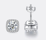 Moissanite Ohrringe Halo Studs Diamanten Alternative 