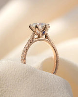 Verlobungsring Portofino Weißgold 1 Carat Moissanite Pavé-Besatz