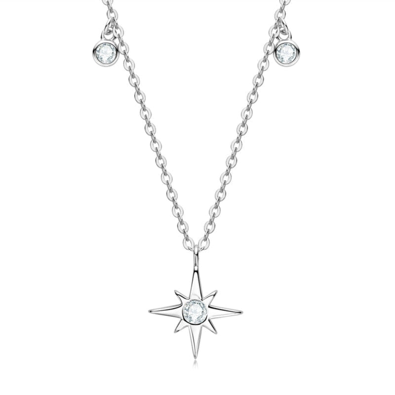 Estrella Halskette 925 Silber Moissanite