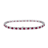 Alva Ruby Tennis-Armband 925 Silber Zirkon