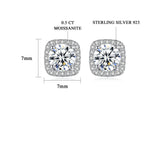 Moissanite Ohrringe Halo Studs Diamanten Alternative 