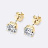 m Ohrringe Studs vergoldet 925er Silber Cushion Cut Moissanite