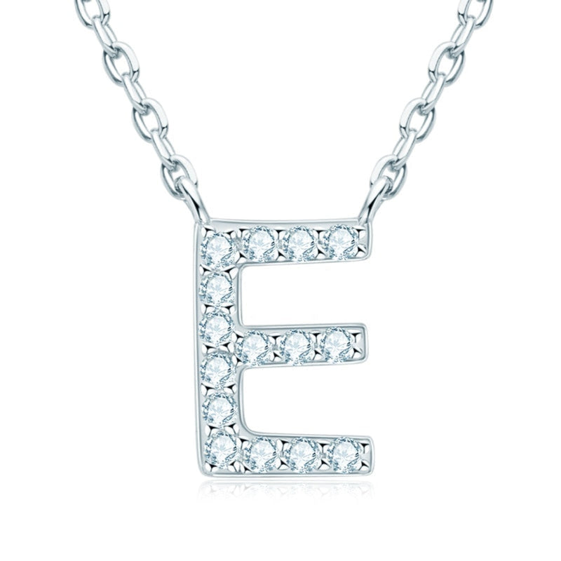 Anouk Buchstaben-Halskette mit Initialen 925 Silber Moissanite