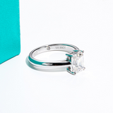Portofino Ring 925 Silber 2ct  Emerald Cut Moissanite