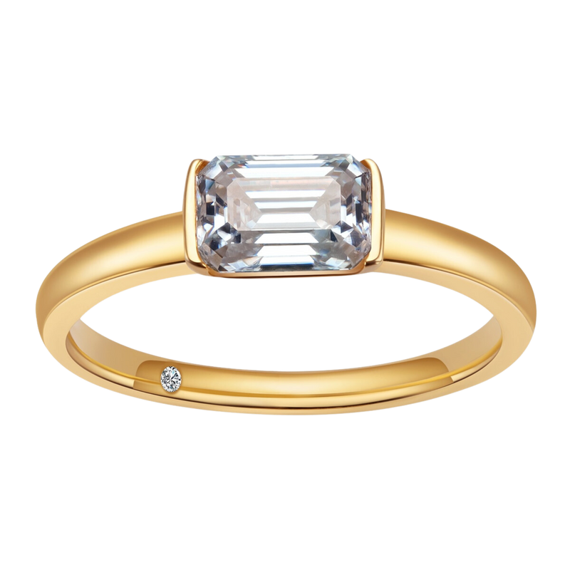 Anula Ring 925 Silber 1 Ct Moissanite Vergoldet