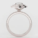 Monaco Verlobungsring Seitenansicght pave besetzte Schiene Moissanite weissgold Lovelyhana