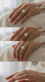 Monaco Pear Cut  Verlobungsring Echtgold mit 3ct 7*11mm Pear Cut Cut Moissanite I Konfigurator
